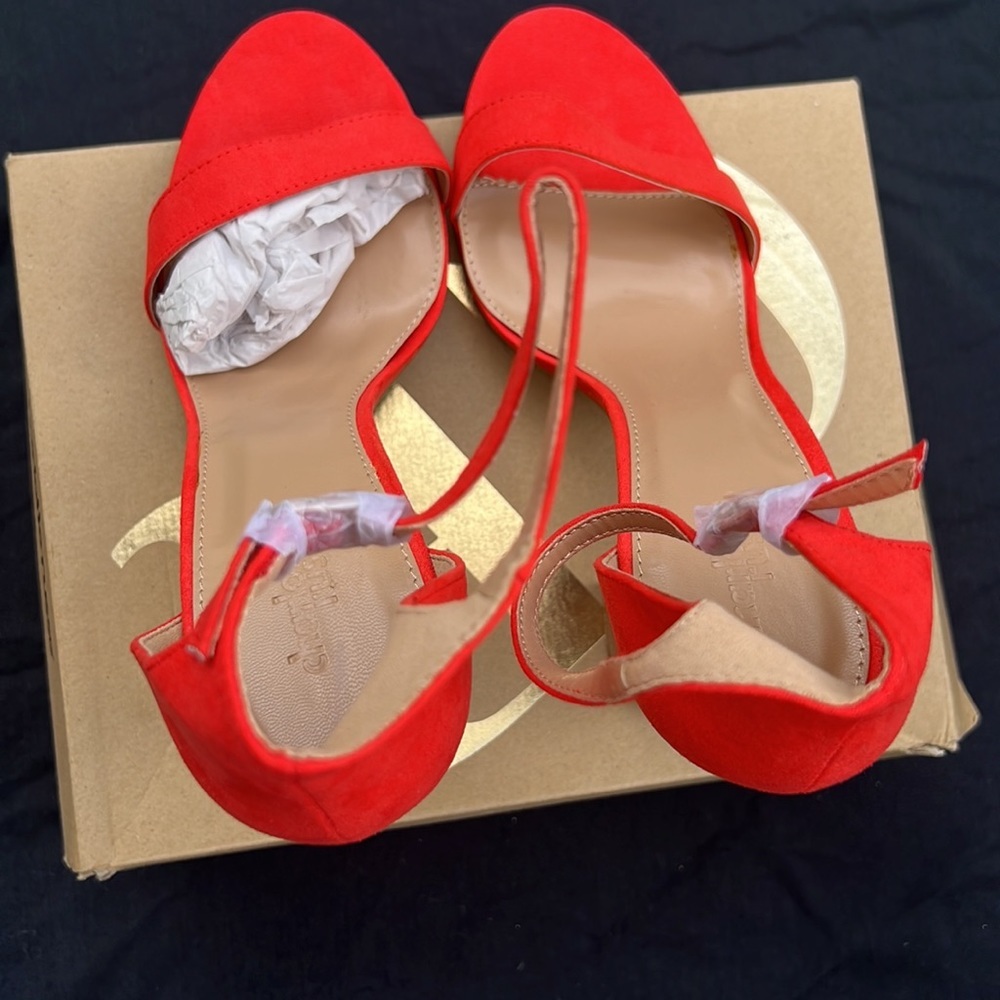 Charlotte RUSSE ORANGE HEELS - Picture 3 of 5